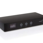 Audioflow 3-Way Smart Speaker Switch front view of unit showing three zones (A, B and C)