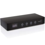 Audioflow 4-Way Smart Speaker Switch front view of unit showing four zones (A, B , C and D)