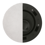 Beale Street P4BB Pancake speaker - front view with half od speaker covered by grill and other half open.