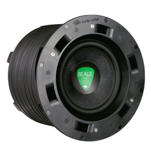 Beale Street Audio In-ceiling subwoofer ICS6-MB - showed at an angle.