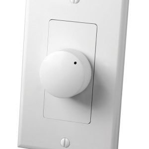 Beale Street Audio Impedance matching volume control rotary style VCRI in white showing the front of the plate with rotary control.