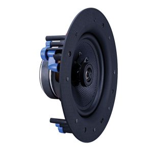 Beale Street Basics IC6-BSC in-ceiling speaker with side view with no grill showing components of the speaker..