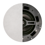 Beale Street Audio in-ceiling angled speaker ICA6BB - shown with half with a grill and half open.