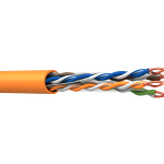 Webro CAT6 Cable - showing cable from side showing orange cable sheath colour and with twisted wires exposed