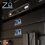 Two Zero-Ohm systems units within an AV Rack with Zero-Ohm Logo