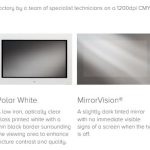 Info graphic showing the types of glass available for aquavision screens.