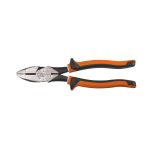 KLEIN TOOLS Insulated Pliers, Slim Handle Side Cutters - side view showing handles and cutter. with tool mouth closed.