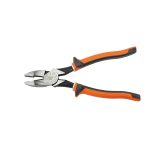 KLEIN TOOLS Insulated Pliers, Slim Handle Side Cutters - side view showing handles and cutter. with tool open.