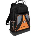 Klein Tools Tradesman Pro™ Tool Bag Backpack, 39 Pockets showing black version of the bag from the front