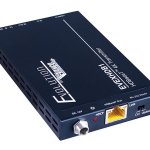 Vanco Evolution HDBaseT™ Slim Extender EVEXHDB1 receiver showing connections.