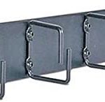 APC Horizontal Cable Organiser 2U- view of rack from the front at an angle.