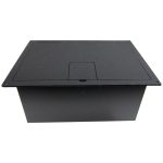 FSR Inc Stage Floor Box FL-1500-BLK shown with lid closed to show the top of the box