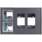 FSR Smart-way raceway device floor box - showing gaps in box for sockets