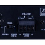Pulse Audio 2 Channel Class D Amplifiers PA2X25 shown from the back showing connections