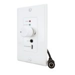 Pulse Audio 2 Channel In-Wall Wi-Fi Streaming Amplifier (PA230SWA) - unit shown from the front at an angle showing controls at front