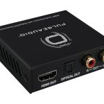 Pulse Audio HDMI® Audio Extractor with Dolby/DTS Downmixing (PA4KAE-DD) - view of unit from the back at an angle