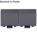 Smart-Way Raceway Wall Feed Box - Showing two low profile slate finish wall feed box in-feeds from the front