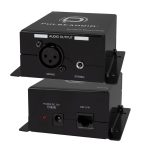 Wall Plate Mixing Microphone and Analog Audio Extender (PA-WPMIX) - two receiver units stacked to show front and back connections on each.