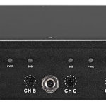 Wharfedale Pro DP-4035i Amplifier - front view of the unit with light on the unit off.
