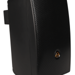Wharfedale Pro I Series i4 speaker in black shown from the front at an angle.