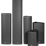 Wharfedale Pro Programme X Series showing the five speaker models available in this range in black.