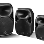 Wharfedale Pro Titan Passive Loudspeakers showing 3 sizes of speaker Titan 8, Titan X12 and Titan x15.