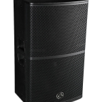 Wharfedale Pro WLA-15MX shown from the front side angle.