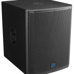 Wharfedale Pro T-Sub-AX18B Subwoofer - unit shown from the front and side at an angle.