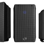 Wharfedale Pro Typhon Speaker series showing three units from the front, Typhon AX15, Typhon AX12 and Typhon AX8