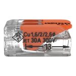 Single WAGO Compact Lever Connector 221 Series - 2-connector 6mm lever connector shown from the side