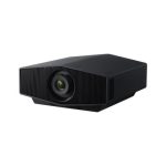Sony VPL-XW5000 4K Laser Projector in black shown from the front and side at an angle