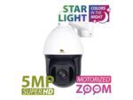 Partizan 5Mp PTZ IP camera IPS-230X-IR v1.3 Starlight- showing unit and text 'Star Light colors in the night and 5MP Super HD motorised zoom'