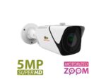 Partizan 5Mp autofocus IP camera IPO-VF5RP AF Starlight SH - showing unit from the front at an angle with text '5MP SuperHD and Motorized Zoom'