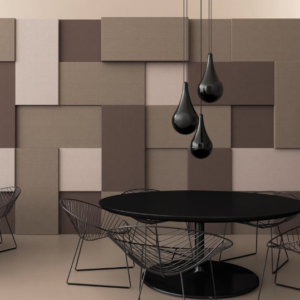 Garvan Atelier Acoustic Panels - showing some acoustic panels fixed on to the wall of a room.