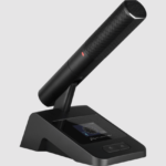 Wharfedale Pro CS-200l Wired Conference System - showing a chair wireless mic unit from the front / side at an angle.