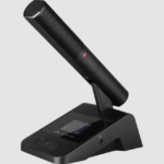 Wharfedale Pro CS-200l Wired Conference System - showing a delegate wireless mic unit from the front / side at an angle.