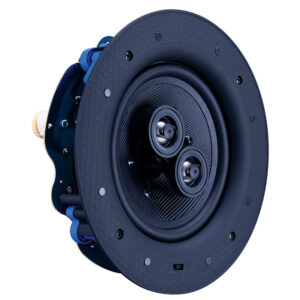Beale Street In-Ceiling 6.5″ Dual Tweeter Speaker shown from the side at an angle